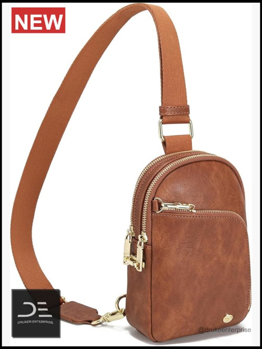 RFID Blocking Sling Bag, Anti Theft Crossbody Purse Faux Leather